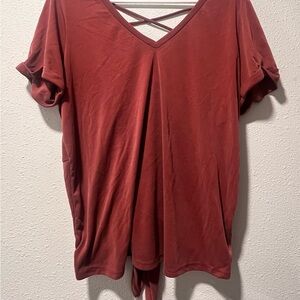 Daytrip Rust Short Sleeve V-Neck Top